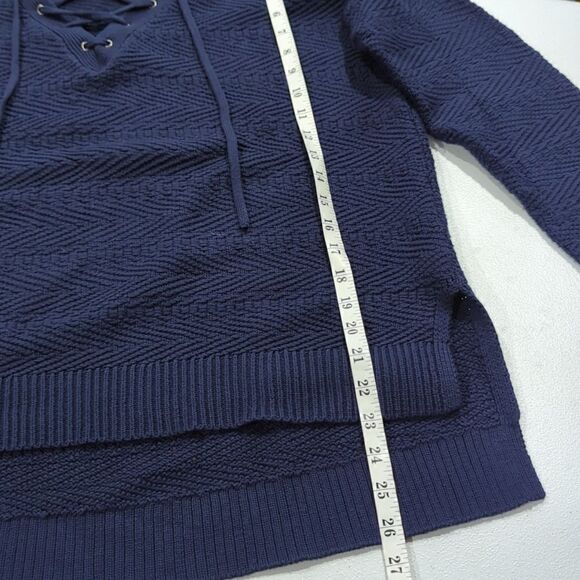 Athleta Womens Sweater Small Blue Sunset Lace Up 596425‎ - Picture 10 of 10